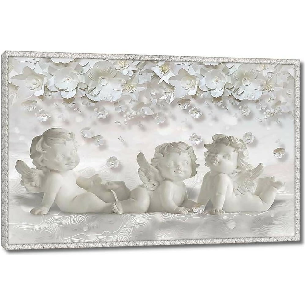 Изображение товара Картина на холсте "Милые ангелочки" 90x60 см, устойчивость к мытью