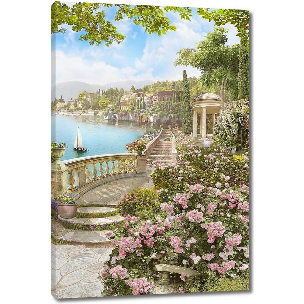 Изображение товара Картина на холсте Набережная на греческом острове 60x90 см Реализм