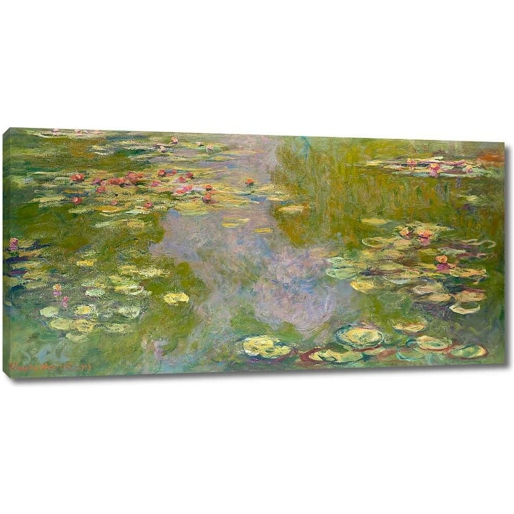 Изображение товара Картина-репродукция водяных лилий на холсте 115x58 см для интерьера