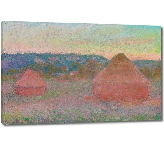 Изображение товара Картина-репродукция ООО Первое ателье Стога сена, закат, эффект снега 35x23 см ps143147-1