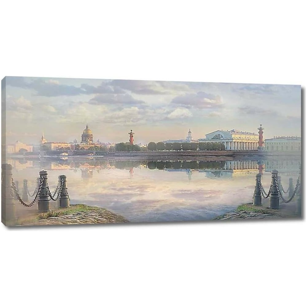 Изображение товара Картина на холсте Питер в тумане 60x30 см реализм ООО Первое ателье
