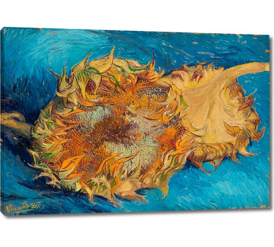 Изображение товара Картина-репродукция ООО Первое ателье Подсолнухи на синем 86x60 см ps143111-2