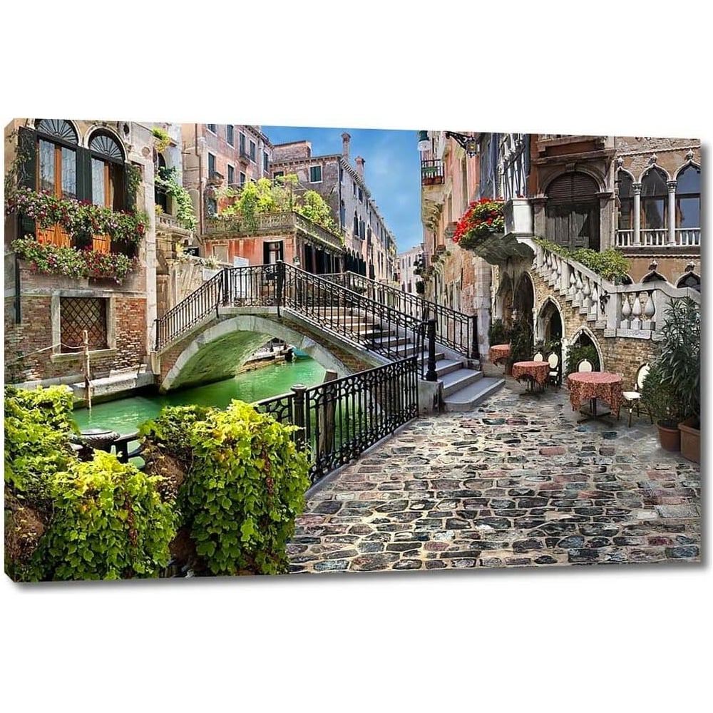 Изображение товара Картина Прекрасная улочка с маленьким мостом 60x40 см
