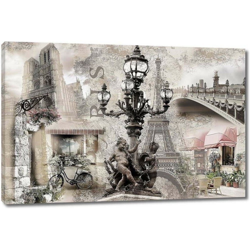 Изображение товара Картина на холсте с архитектурным коллажем 60x40 см Первое ателье ps28764-3