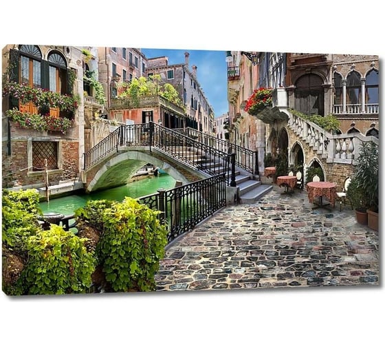 Изображение товара Картина ООО Первое ателье Прекрасная улочка с маленьким мостом 115x77 см ps28491-5