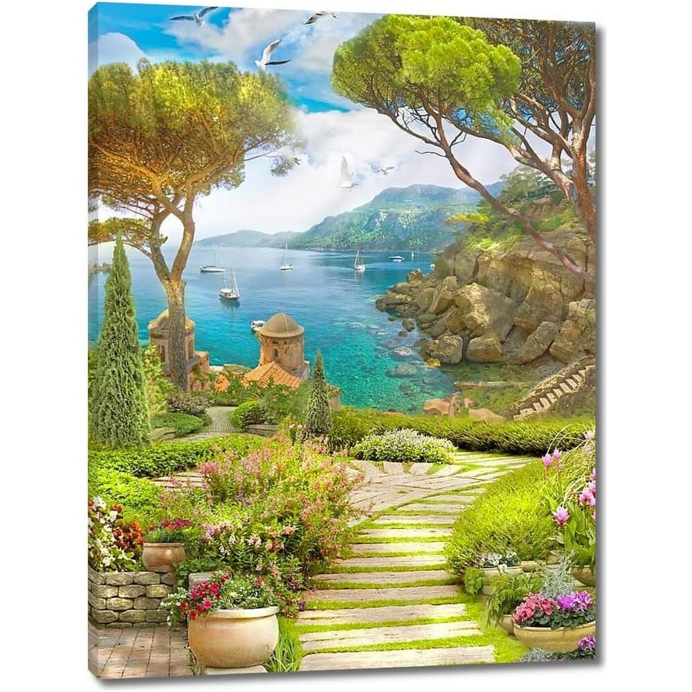 Изображение товара Картина ООО Первое ателье Дорога через сад к морскому заливу 60x79 см