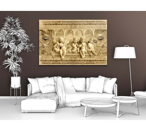 Изображение товара Картина ООО Первое ателье Милые ангелочки с крыльями 90x60 см ps28528-2