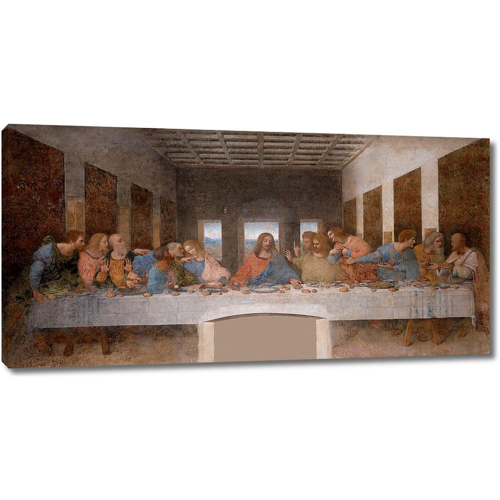 Изображение товара Картина-репродукция Тайная вечеря 60x30 см на холсте с деревянным подрамником