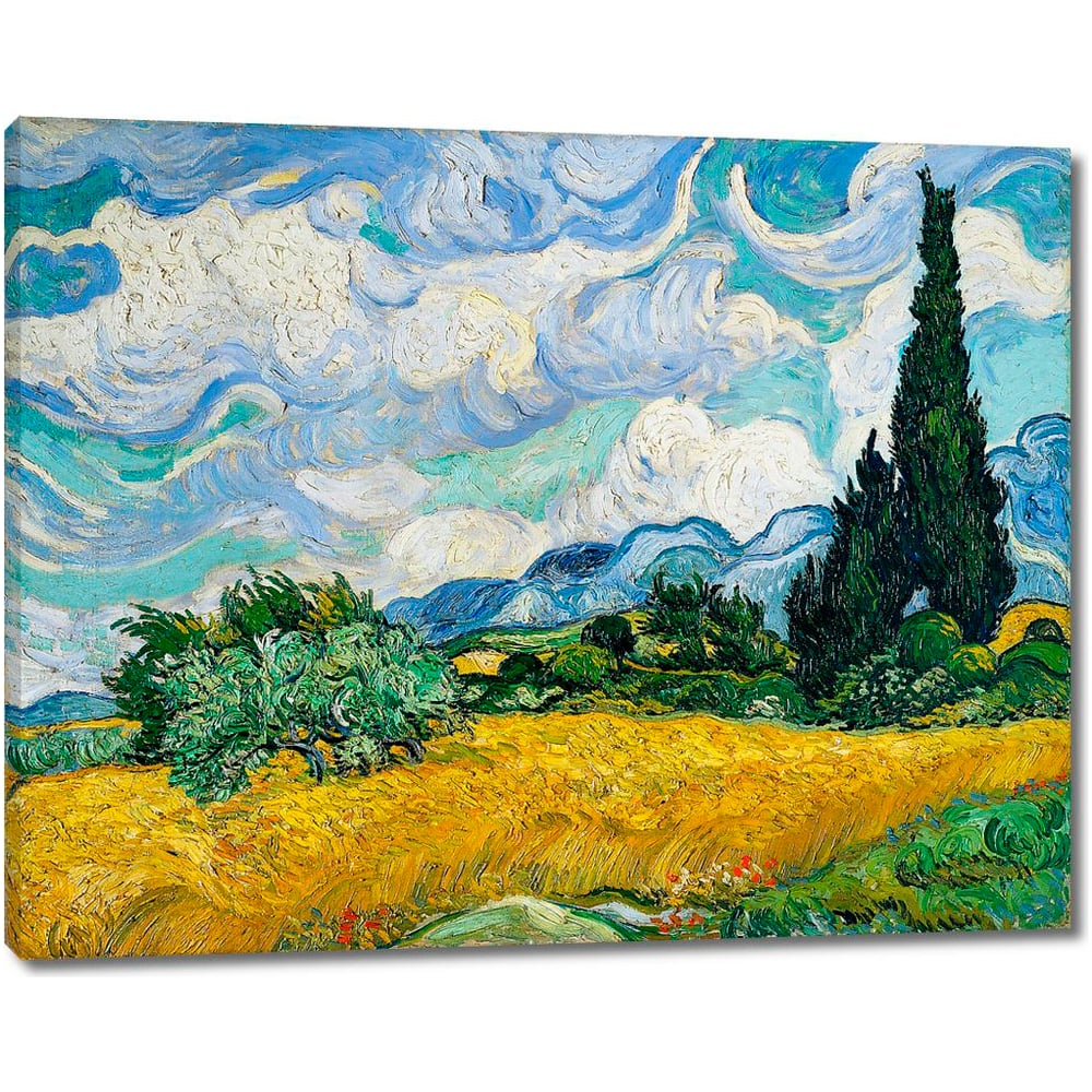 Изображение товара Картина-репродукция Пшеничное поле с кипарисами на холсте 1150x900 мм