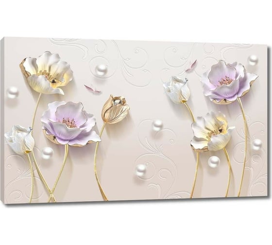 Изображение товара Картина ООО Первое ателье Лотосы и жемчуг 80x50 см ps135981-4