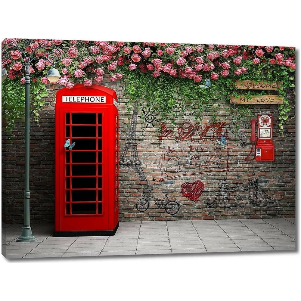 Изображение товара Картина на холсте на тему города 80x60 см ООО Первое ателье Красная будка ps97819-2