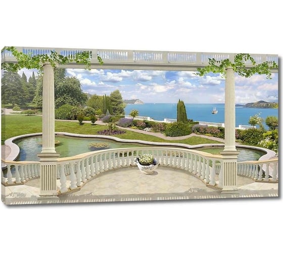 Изображение товара Картина ООО Первое ателье Вид с большой террасы на море 80x46 см ps28696-4