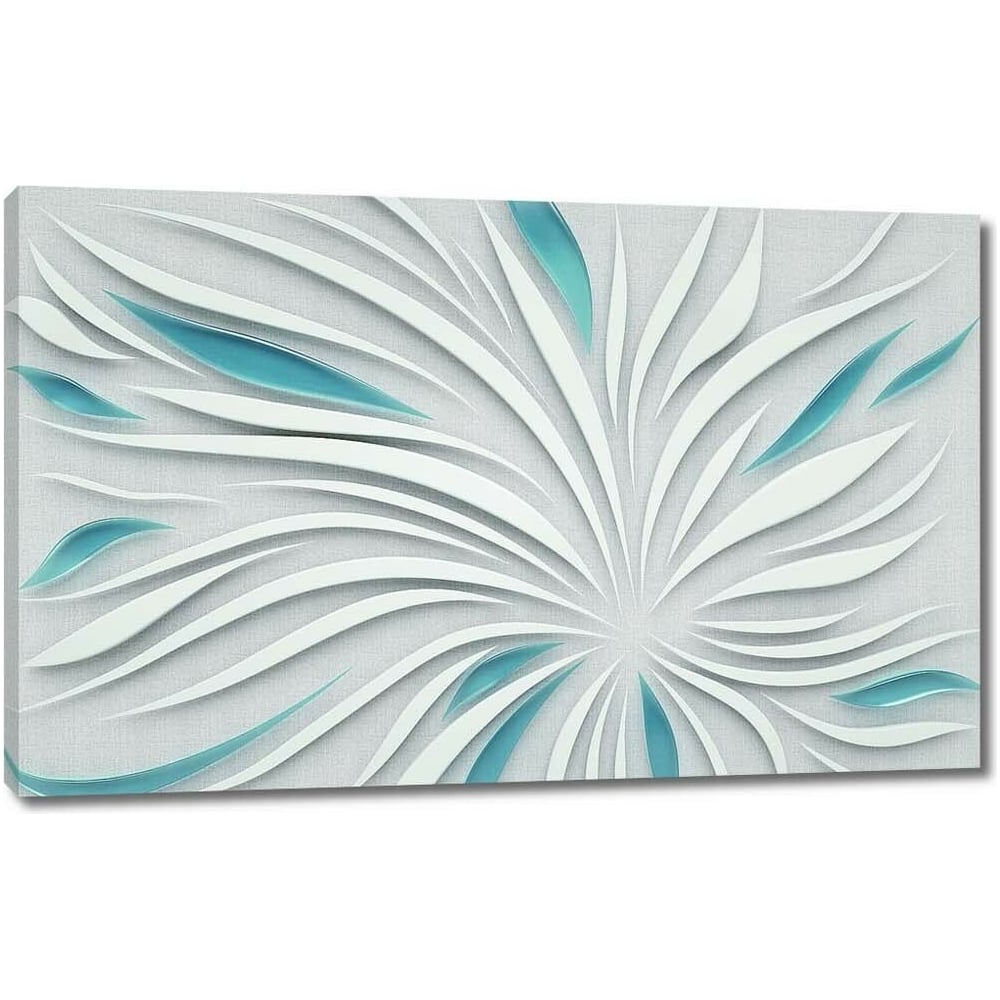 Изображение товара Гипсовый цветок на холсте 115x72 см абстракция стиль серый ООО Первое ателье