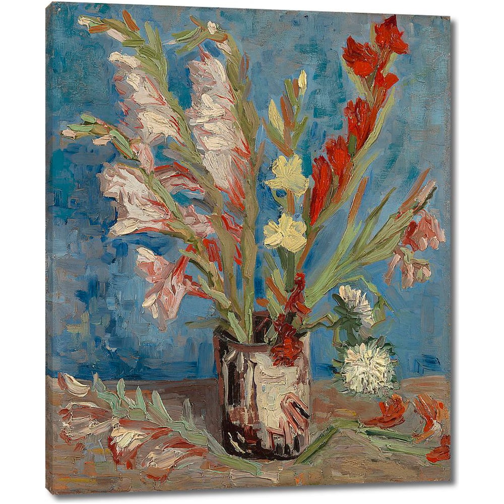 Изображение товара Картина-репродукция цветы гладиолусы на холсте 49x60 см