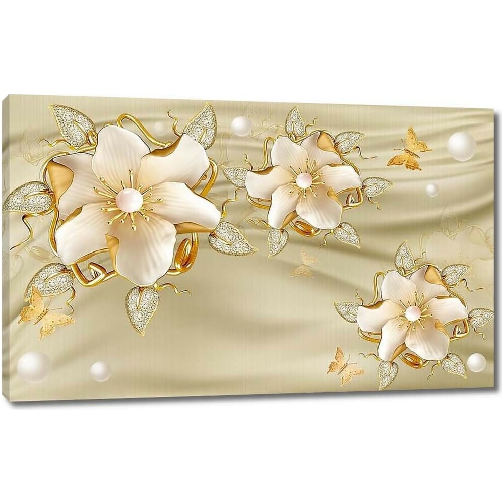 Изображение товара Картина Красивые цветы на ткани 115x72 см от Первое ателье