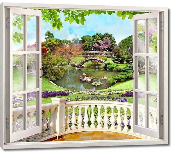 Изображение товара Картина ООО Первое ателье Веранда с видом на зеленый сад 115x100 см ps28654-5