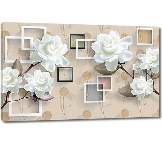 Изображение товара Картина ООО Первое ателье Белые объемные цветы 80x50 см ps95100-4