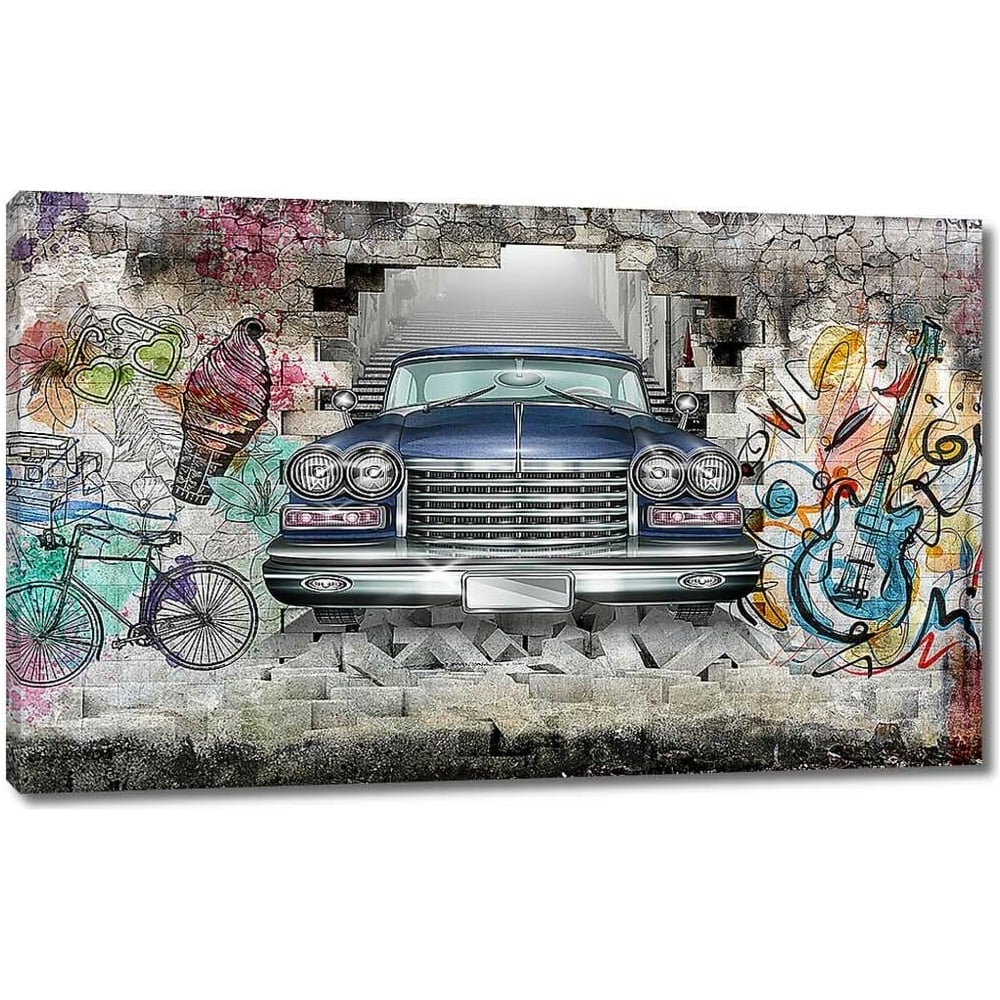 Изображение товара Картина на холсте ООО Первое ателье Лимузин с граффити 115x71 см