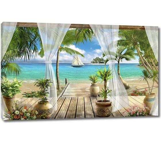 Изображение товара Картина ООО Первое ателье На деревянной террасе 80x50 см ps136037-4