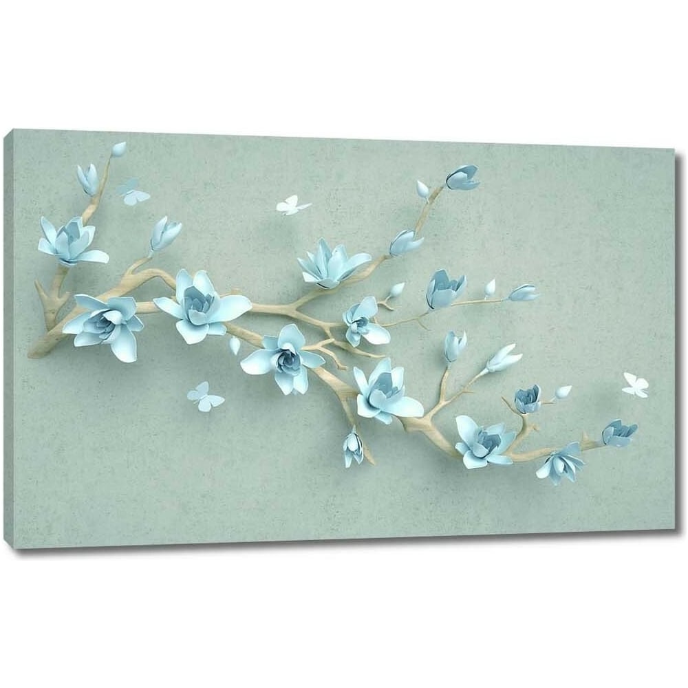 Изображение товара Картина Голубая магнолия на ветке 96x60 см из холста от Первого ателье