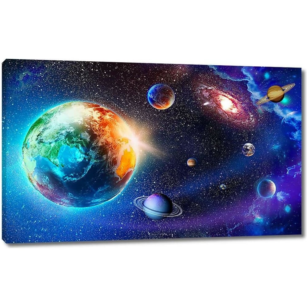 Изображение товара Картина Земля в открытом космосе 115x71 см на холсте Первое ателье ps95036-5