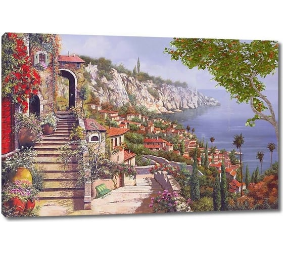 Изображение товара Картина ООО Первое ателье Живописные улочки в городе на горе 115x77 см ps28743-5