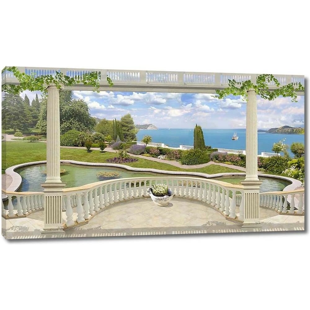 Изображение товара Картина на холсте Вид с большой террасы на море 115x67 см ООО Первое ателье