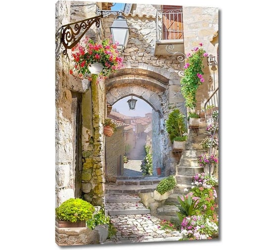 Изображение товара Картина ООО Первое ателье Каменная улочка с лучами солнца 60x90 см ps28663-3