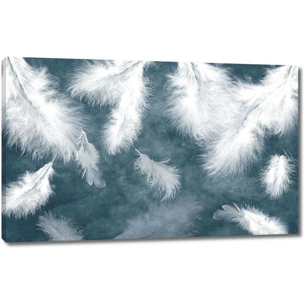 Изображение товара Картина ООО Первое ателье Пушистые перья на темно-сером фоне 115x72 см ps140477-5