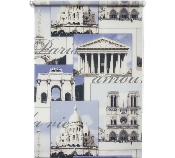 Изображение товара Штора УЮТ Париж 160x175 см голубой 2098256