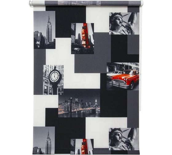 Изображение товара Штора УЮТ Нью-Йорк 80x175 см красно-серый 2091005