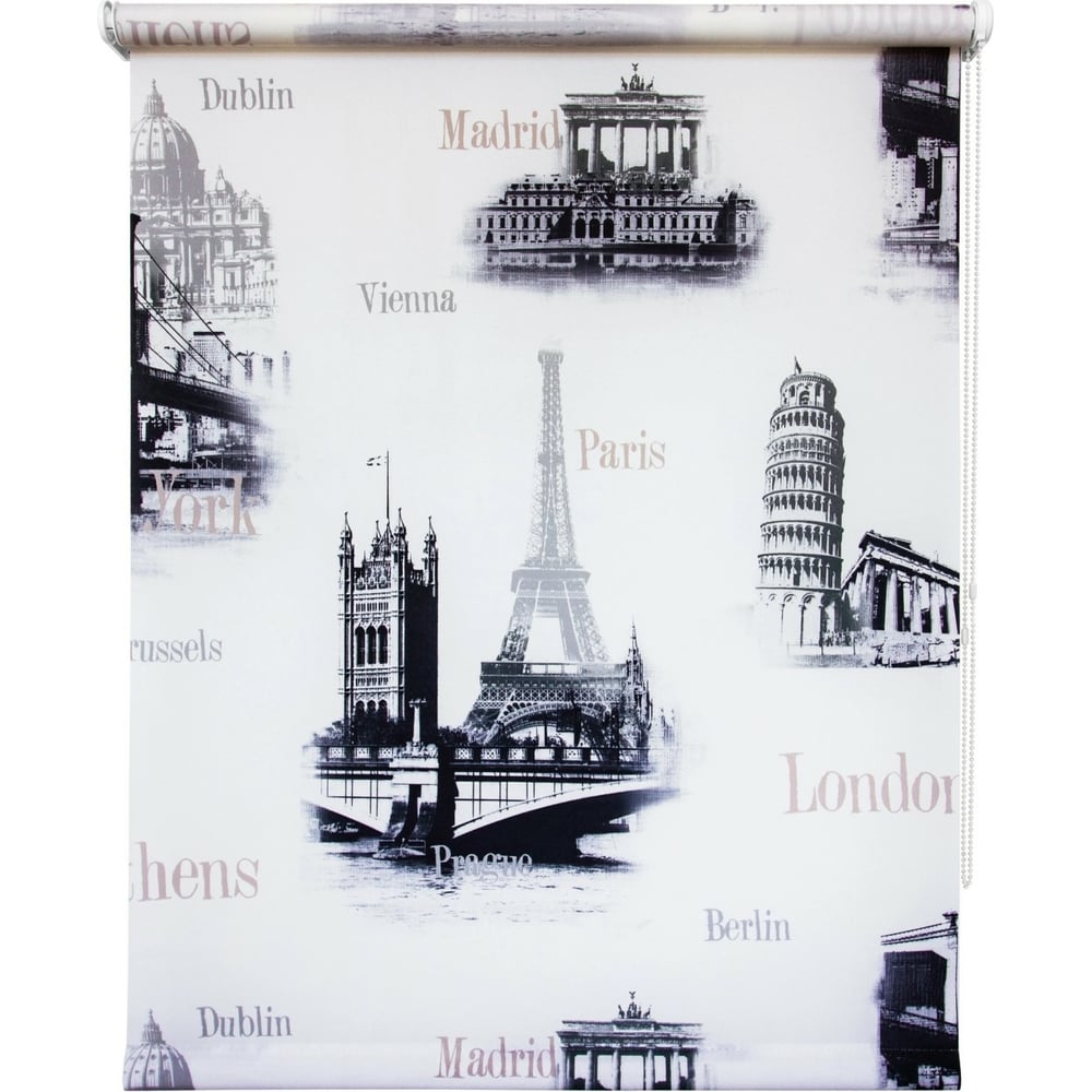 Изображение товара Рулонная штора УЮТ Глобал 90x175 см серого цвета для дома и офиса