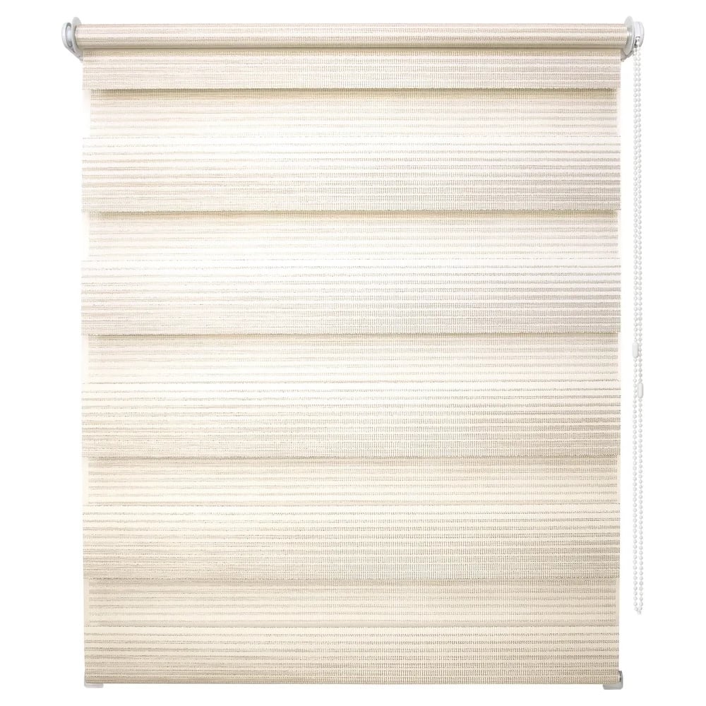 Изображение товара Рулонная штора УЮТ Люрекс день/ночь 100x160 кремовая, современный дизайн, легкий монтаж