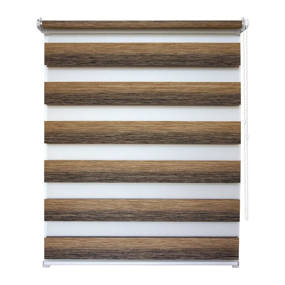 Изображение товара Рулонная штора УЮТ Рафаэлло день-ночь 70x160 см каштановая современная вентиляция