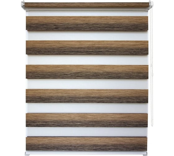 Изображение товара Рулонная штора УЮТ Рафаэлло день/ночь, 60x160, каштановый 2145006