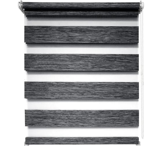 Изображение товара Рулонная штора УЮТ Канзас день/ночь, 140x160, графит 2132567