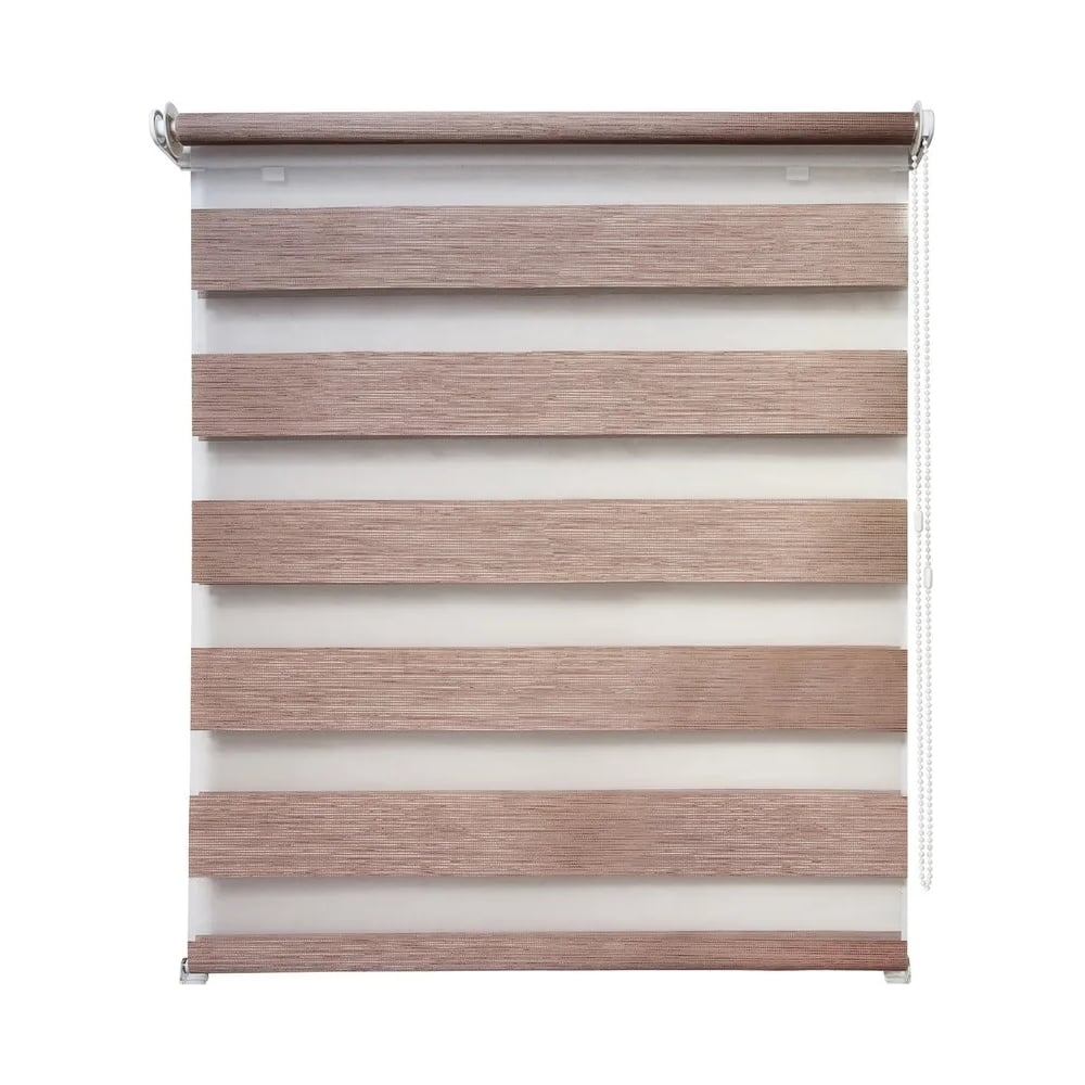 Изображение товара Рулонная штора УЮТ Канзас день-ночь какао 610x1600 монтаж без сверления