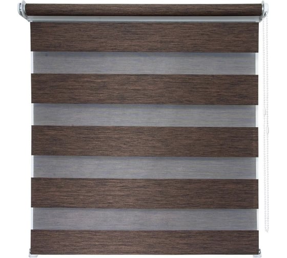 Изображение товара Рулонная штора УЮТ Канзас день/ночь, 080x160, темно-каштановый 2136682
