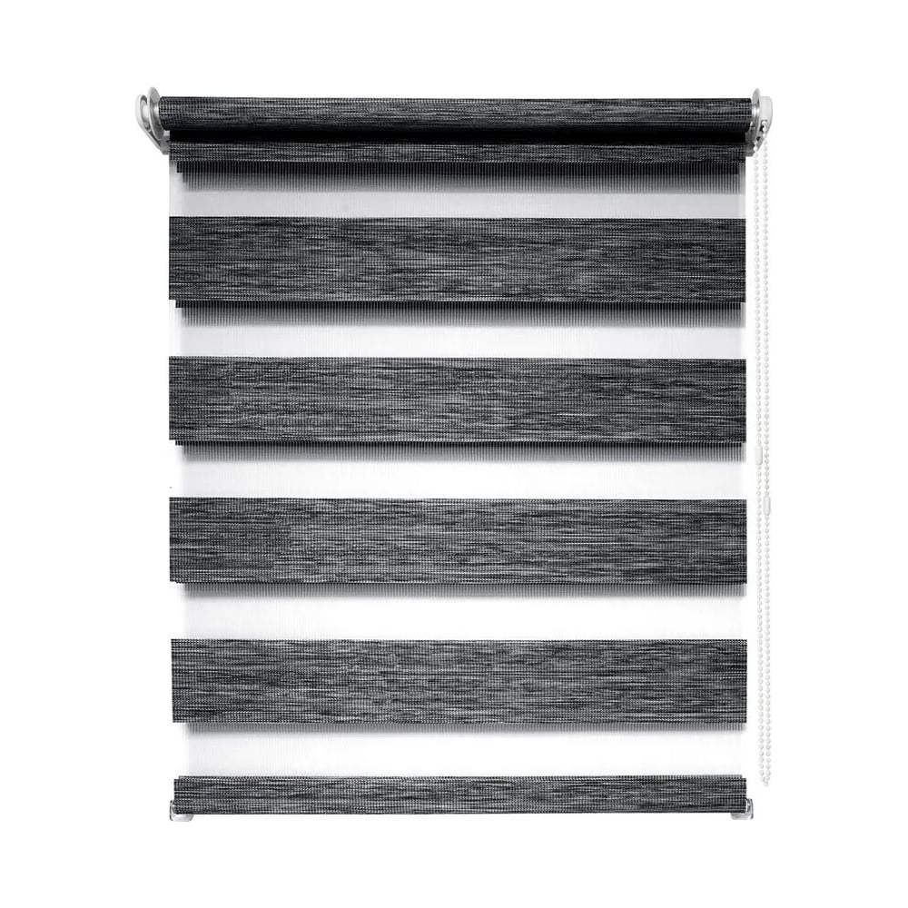 Изображение товара Рулонная штора УЮТ Канзас день-ночь графит 057x160 установка без сверления