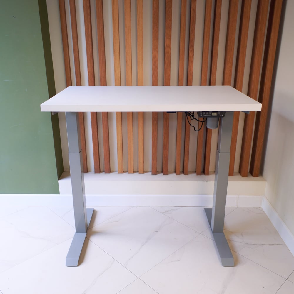 Изображение товара Стол со регулируемой высотой StolStoya МОТОР UP 1200x650 белая МДФ сталь