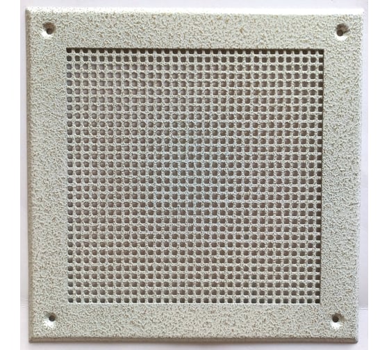 Изображение товара Решетка вентиляционная ООО Вентмаркет 200х200 мм, металлическая на саморезах, квадрат, антик белый VRQ00204S