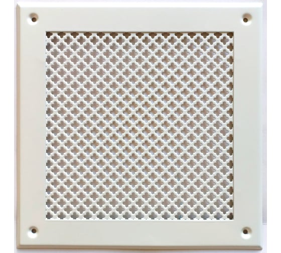 Изображение товара Решетка вентиляционная ООО Вентмаркет 200х200 мм, металлическая на саморезах, цветок, белый VRC00210S