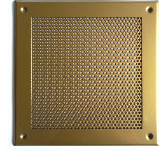 Изображение товара Решетка вентиляционная ООО Вентмаркет 200х200 мм, металлическая на саморезах, кружок, золото VRK00202S