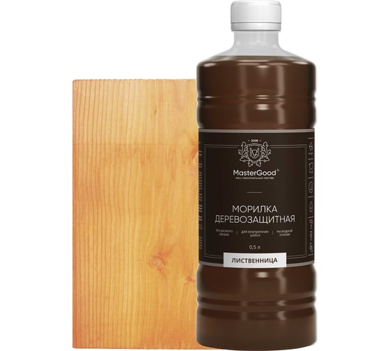 Изображение товара Морилка MasterGood MG Лиственница, 0.5 л гот. MG-морилка-0,5/листв