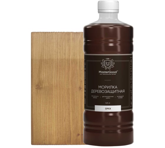 Изображение товара Морилка MasterGood MG Орех, 0.5 л MG-морилка-0,5/орех