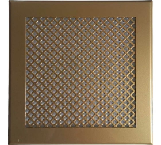 Изображение товара Решетка вентиляционная ООО Вентмаркет 200х200 мм, металлическая на магнитах, цветок, золото VRC00214