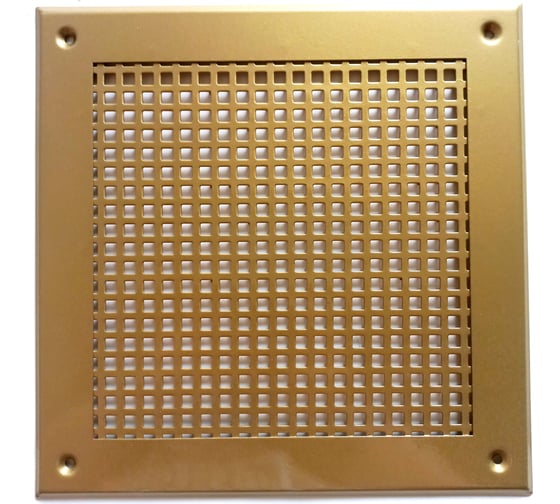 Изображение товара Решетка вентиляционная ООО Вентмаркет 200х200 мм, металлическая на саморезах, квадрат, золото VRQ00202S