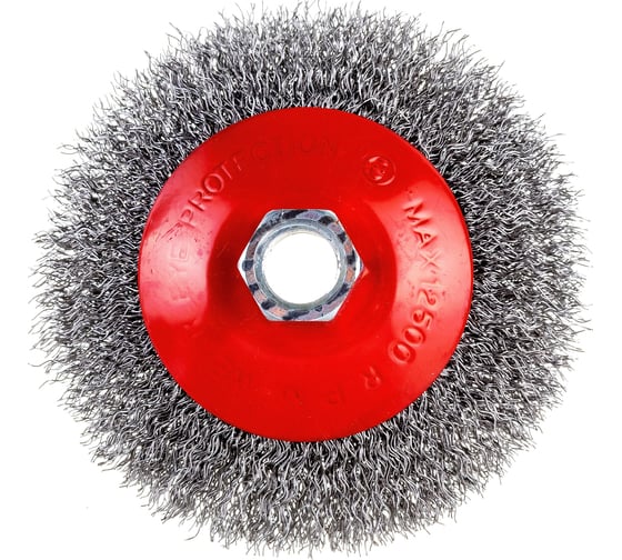 Изображение товара Щетка конусная 100 мм, М14, витая проволока для УШМ INTERTOOL BT-5100
