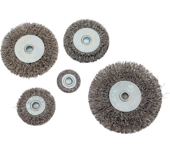 Изображение товара Набор щеток проволочных для дрели 5 шт, 1/4" INTERTOOL BT-0500