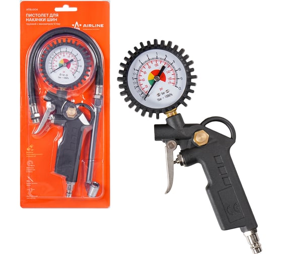 Изображение товара Грузовой пистолет для накачки шин с манометром Airline 12BAR ATBU004